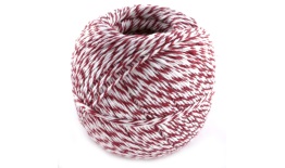 Sausage Twine, 3-threaded, white/red